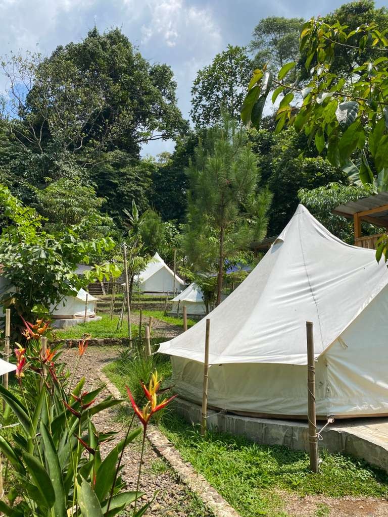 Tenda glamping di taman Bunihayu Forest