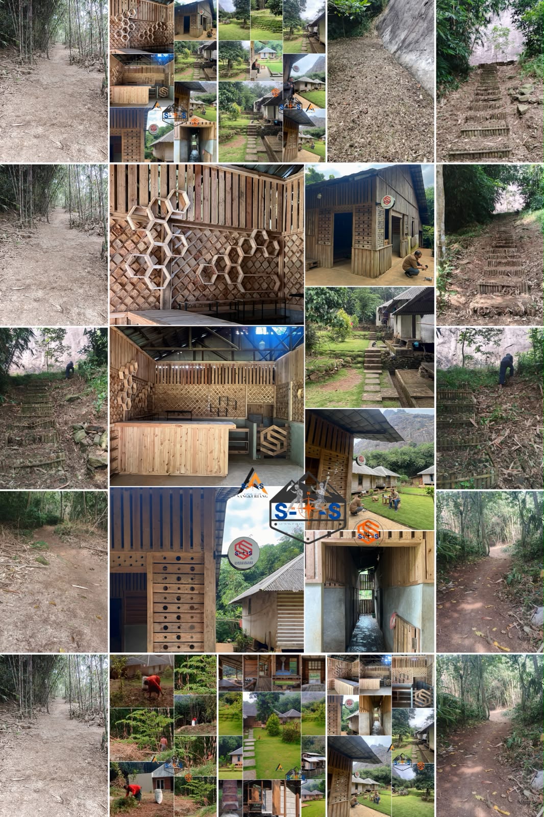 Jalur setapak & cabin bambu